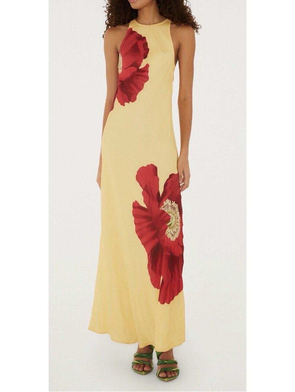 New Farm Rio Poppy Flowers Maxi Dress In Yellow Multi Size M $320